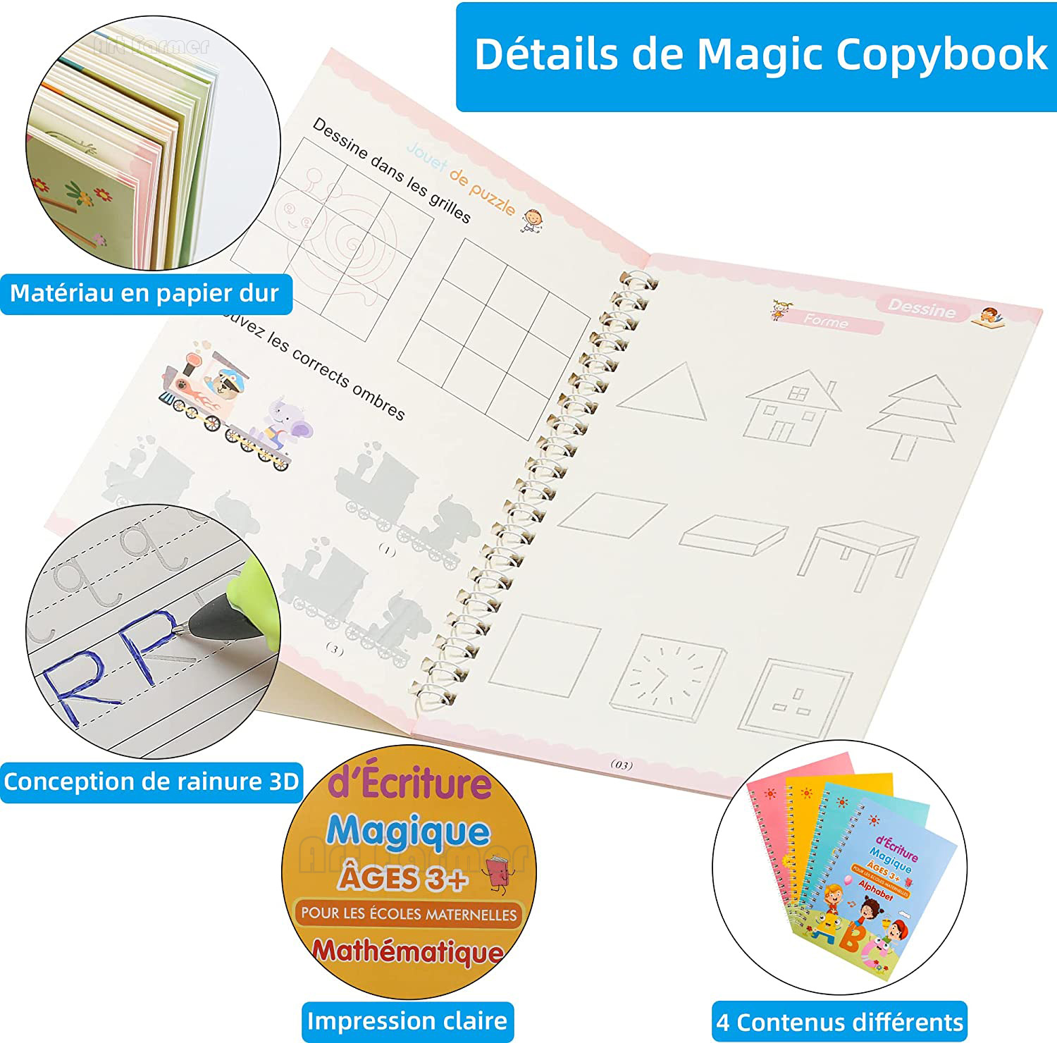 Sihirli Fransız Kopya Kitap Ol - Kids Educational Workbooks incelemesi ve fiyatı
